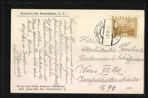 AK Gramastetten, Ortsansicht mit der Kirche