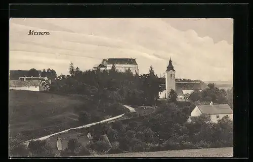 AK Messern, Blick auf die Kirche und das Schloss