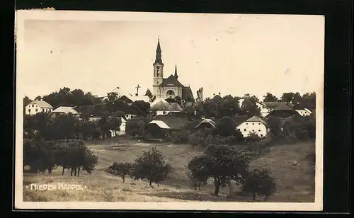 AK Nieder Kappel, Blick zur Kirche auf den Ort