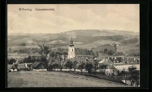 AK Wilhering, Gesamtansicht mit der Kirche im Zentrum