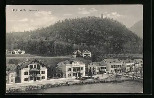 AK Bad Ischl, Villen auf dem Traunquai