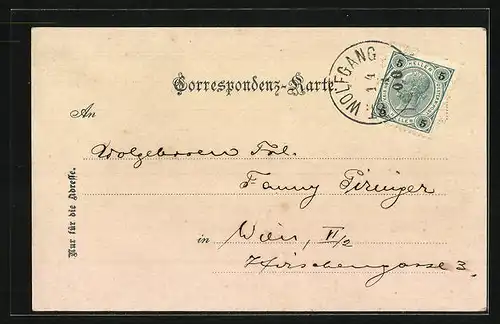 AK St. Wolfgang, Stadtansicht mit der Kirche, Blick auf den See