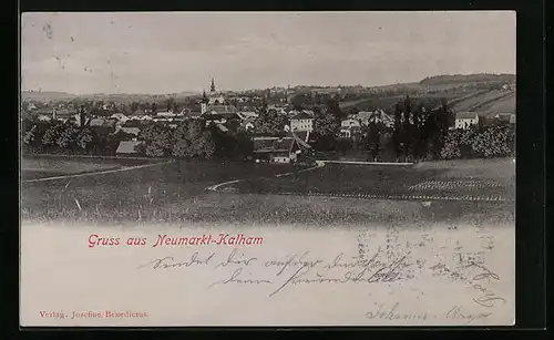 AK Neumarkt-Kalham, Ortstotale von den Feldern aus