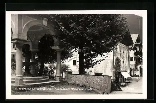 AK St. Wolfgang am Wolfgangsee, Pavillon auf dem Kirchenplatz