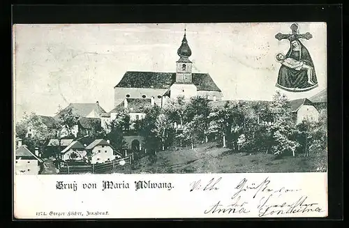 AK Maria Adlwang, Blick auf die Kirche, Gnadenbild