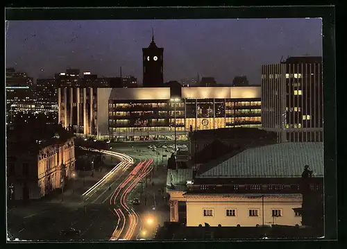 AK Berlin, Palast der Republik bei Nacht