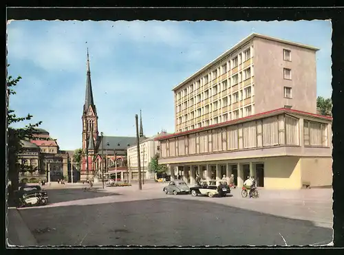 AK Karl-Marx-Stadt, Blick zum Theaterplatz