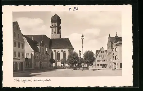 AK Schongau, Marienplatz mit Kirche