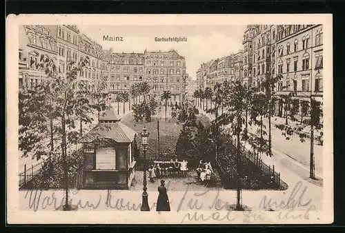 AK Mainz, Blick auf den Gartenfeldplatz