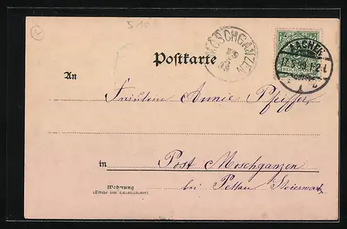 AK Aachen, Gasthaus Pauliner Wäldchen, Gartenansicht mit einem Paar