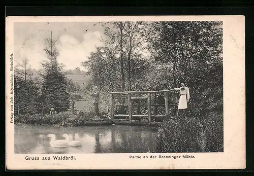 AK Waldbröl /Rhld., Partie an der Brenzinger Mühle