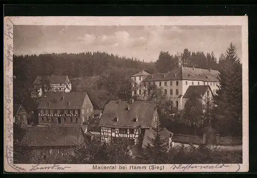 AK Mariental bei Hamm /Sieg, Ortsansicht mit Gasthaus Albert Wessler