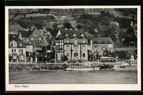 AK Assmannshausen, Panorama mit Pension Haus Hötger