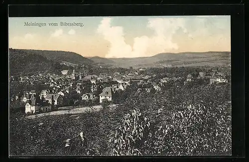 AK Meiningen, Ortsansicht vom Bibrasberg