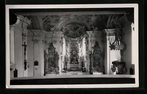 AK Deggingen Kirche Ave Maria, Innenansicht