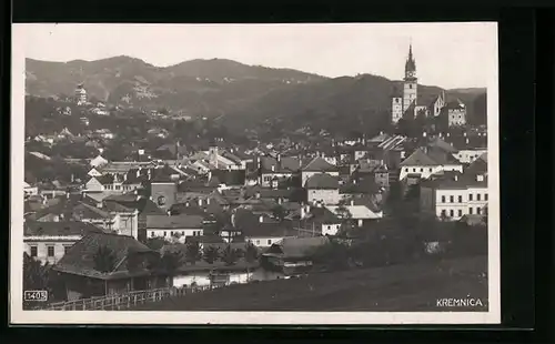 AK Kremnica, Teilansicht mit Bergblick