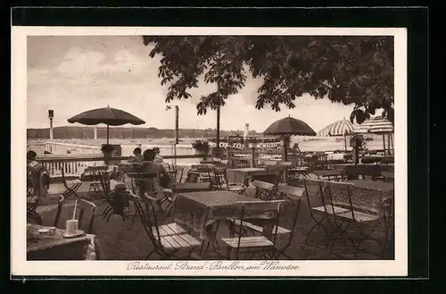 AK Berlin-Wannsee, Restaurant Strand-Pavillon, Terrasse