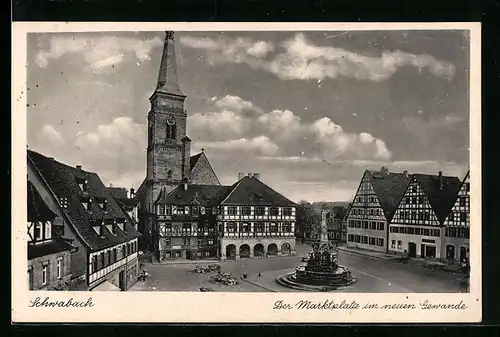 AK Schwabach, Der Marktplatz im neuen Gewande