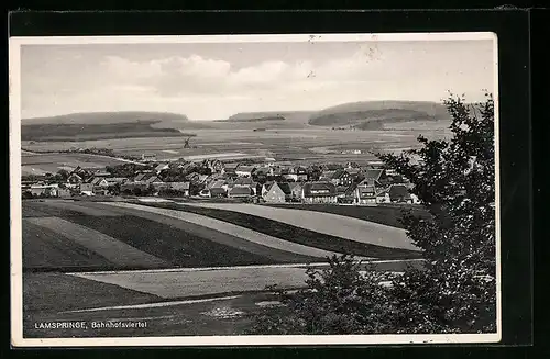 AK Lamspringe, Bahnhofsviertel mit Umgebung aus der Vogelschau
