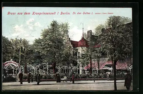 AK Berlin-Tiergarten, Gasthaus Kronprinzenzelt I / In den Zelten I, Strassenansicht