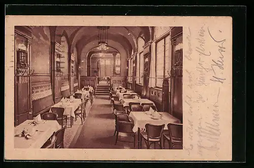 AK Berlin, Gasthaus Weinstuben Kempinski, Burgen-Saal