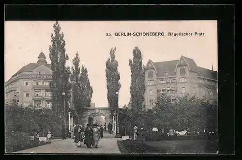 AK Berlin-Schöneberg, Bayerischer Platz mit Cafe Wittelsbacher