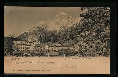 AK Schluderbach in Ampezzo, Schluderbach m. d. Croda rossa