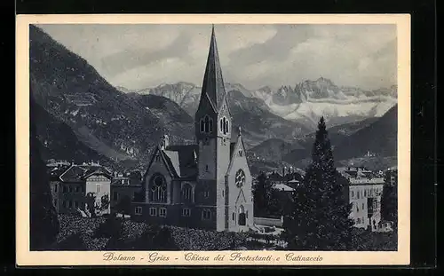 AK Bolzano-Gries, Chiesa dei Protestanti e Catinaccio