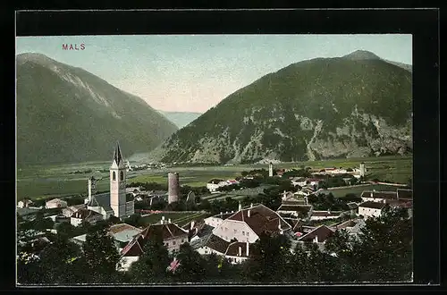 AK Mals, Panorama mit Kirche