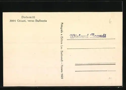 AK Ortisei, Panorama verso Bullaccia