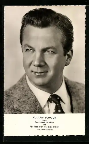 AK Opernsänger Rudolf Schock mit zurückgekämmtem Haar