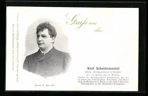 AK Opernsänger Karl Scheidemantel im Anzug