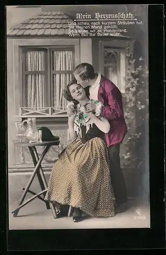 Foto-AK GL Co 3562 /6: Mein Herzensschatz, Mann küsst Frau
