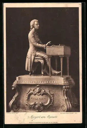 AK Komponist Mozart am Spinett