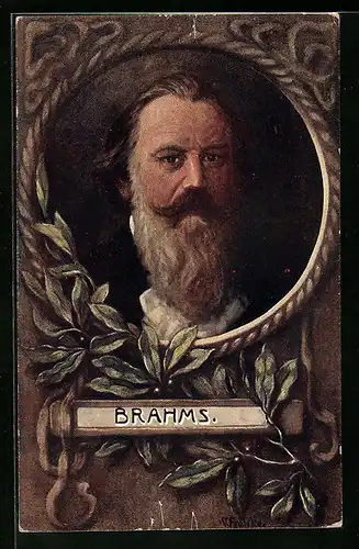 AK Portrait des Komponisten Brahms