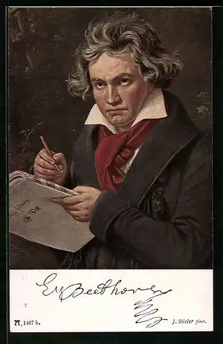 AK Beethoven beim Komponieren