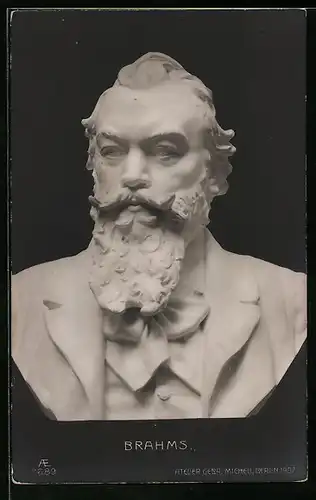 AK Plastik des Komponisten Brahms