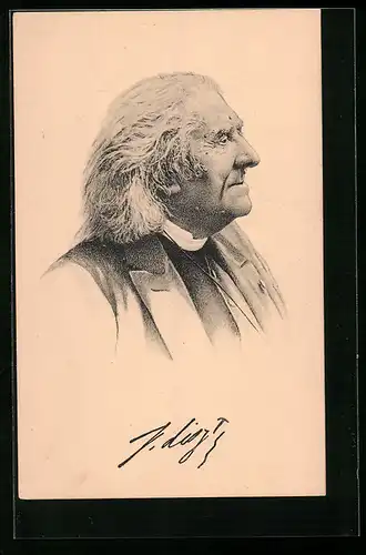 AK Komponist Franz von Liszt als Zeichnung