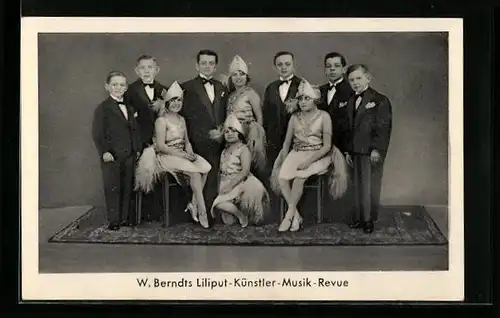 AK W. Berndts Liliput-Künstler-Musik-Revue, Liliputaner