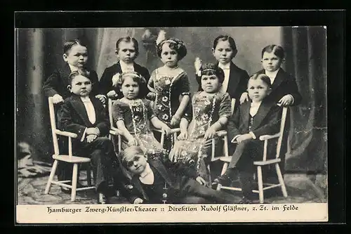 AK Hamburg, Hamburger Zwerg-Künstler-Theater, Liliputaner