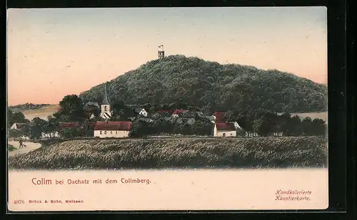 AK Collm, Ortsansicht mit dem Collmberg