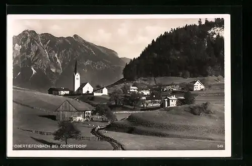 AK Obertiefenbach, Ortsansicht mit Kirche