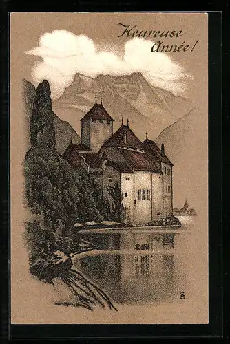 Künstler-AK Chillon, Le Chateau, vue ouest