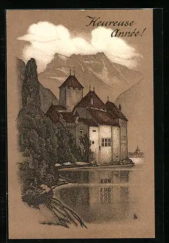 Künstler-AK Chillon, Le Chateau, vue ouest