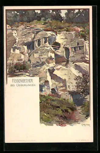 Künstler-AK Karl Mutter: Ueberlingen, an den Heidenlöchern