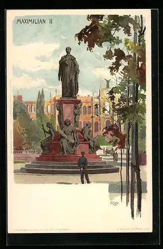 Künstler-AK Heinrich Kley: München, Denkmal von Maximilian II