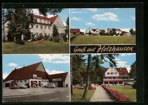 AK Holzhausen, Berliner Strasse, Penny Markt, Parkanlagen am Kurhaus, Ortspanorama