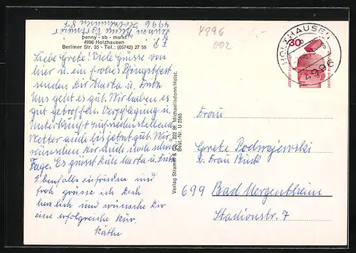 AK Holzhausen, Berliner Strasse, Penny Markt, Parkanlagen am Kurhaus, Ortspanorama