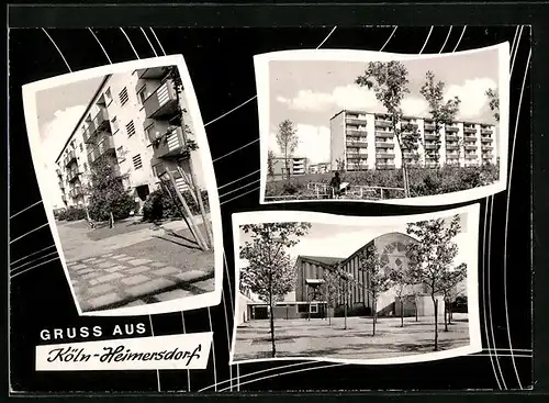 AK Köln-Heimersdorf, Kirche und Plattenbauten