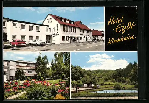 AK Kirchheim, am Hotel Eydt, in den Grünanlagen